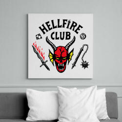 printfashion #HellfireClub - Stranger Things - Vászonkép - Fehér (7451174)