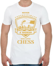 printfashion A woman who loves chess - Férfi póló - Fehér (7451532)