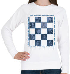 printfashion Popular chess players - Női pulóver - Fehér (7455839)