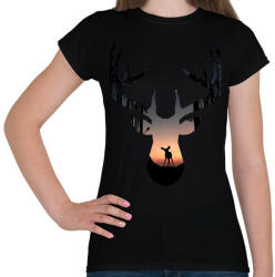 printfashion deer - Női póló - Fekete (4066083)