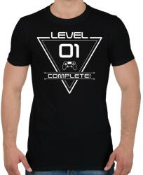 printfashion level-complete-01-white - Férfi póló - Fekete (1056221)