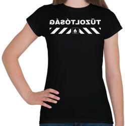 printfashion tűzoltósag-white - Női póló - Fekete (881405)
