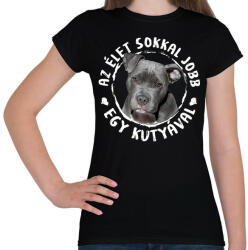 printfashion Pitbull - Női póló - Fekete (5437296)