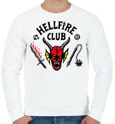 printfashion #HellfireClub - Stranger Things - Férfi pulóver - Fehér (7450668)
