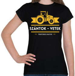 printfashion Szántok-vetek, traktoros vagyok - Női póló - Fekete (5372089)