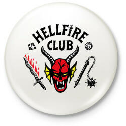 printfashion #HellfireClub - Stranger Things - Kitűző, hűtőmágnes - Fehér (7451154)