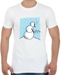 printfashion Hóember - Férfi póló - Fehér (4060372)