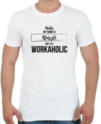 printfashion Hello my name is - Névvel (black) - Férfi póló - Fehér (7446244)