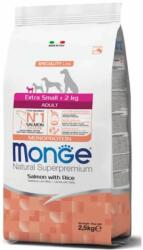 Kutya eledel MONGE Dog Extra Small Adult lazac száraztáp (2, 5 kg) (H061081)