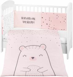 KikkaBoo Set de dormit pentru bebelusi din 2 piese KikkaBoo - Bear with me Roz, 70 x 140 cm (41101020116)