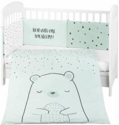 KikkaBoo Set de dormit pentru bebelusi din 2 piese KikkaBoo - Bear with me Mint, 60 x 120 cm (41101020112) Lenjerii de pat bebelusi‎, patura bebelusi