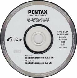Pentax SW135 szoftver CD (S-SW135)