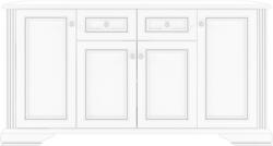 WIPMEB White 009-1 komód 4d2s havas kőris/ezüst fenyő