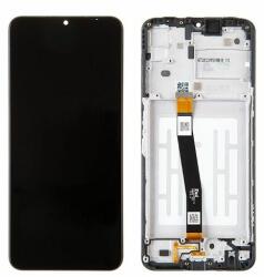 Samsung A226 Galaxy A22 5G, LCD kijelző érintőplexivel és előlap kerettel, fekete (GYÁRI)