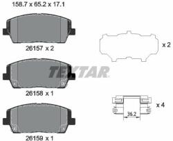 TEXTAR set placute frana, frana disc TEXTAR Q+ 2615701 (2615701)