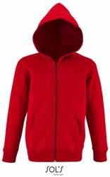 SOL'S Cipzáras gyerek pulóver kapucnival Stone - Piros | 8 éves (118/128) (SOLS-02092-1000233172)