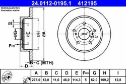 ATE Disc frana ATE 24.0112-0195.1 (24.0112-0195.1)