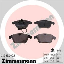 ZIMMERMANN set placute frana, frana disc ZIMMERMANN 24333.200. 1 (24333.200.1)