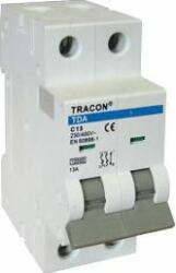 Tracon Electric Kismegszakító, 2 pólus, C karakterisztika 20A, C, 2P, 10kA (TDA-2C-20)