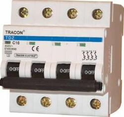 Tracon Electric Kismegszakító, 4 pólus, D karakterisztika 20A, 6kA (TDZ-4D-20)