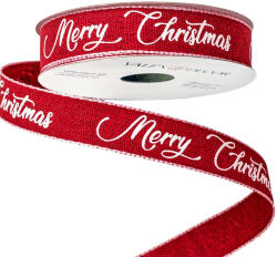  Merry Christmas" feliratos karácsonyi szalag 16mm x 6.4m - Piros (DR1607-05)