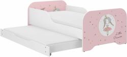  MIKI gyerekágy 160x80cm matraccal és ágyazható ágyneműtartóval benne 140x70 cm matraccal - hercegnős