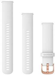Garmin Curea Garmin Quick Release 20mm, din silicon, alb, cataramă roz-aurie (Venu, Venu Sq, Venu 2 plus aj. )