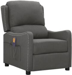 vidaXL Fotoliu de masaj cu ridicare, gri închis, textil (3093406)