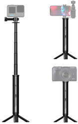 ULANZI UURIG TP-04 5000mAh PowerBank kamera Selfie-bot markolat 33-112 cm- USB Teleszkópos Akciókamera/ Fotós Töltő Grip Tripod-állvány (A0010) (2967)