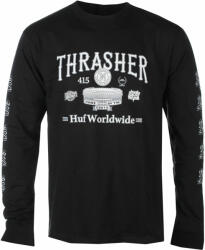 HUF x THRASHER Tricou u mânecă lungă pentru bărbați HUF x THRASHER - Monteray - negru - ts01918-black