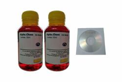 Alphachem Set Flacon Cerneala AlphaChem Compatibil Canon 2x100ml GI-46Y Galben, 2buc Cdr Maxell cu plic