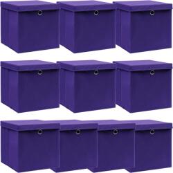 vidaXL Cutii depozitare cu capace 10 buc. violet, 32x32x32 cm, textil (288356)