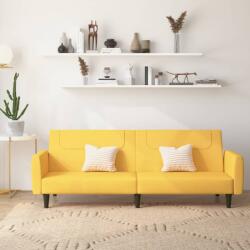 vidaXL Canapea extensibilă cu 2 locuri, galben, material textil (337411) Canapea