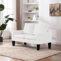 vidaXL Canapea cu 2 locuri, alb, piele ecologică (288752) Canapea