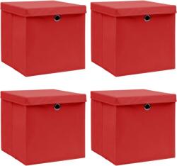 vidaXL Cutii depozitare cu capace 4 buc. roșu, 32x32x32 cm, textil (288362)