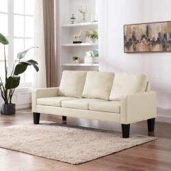 vidaXL Canapea cu 3 locuri, crem, piele ecologică (288765) Canapea