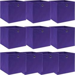 vidaXL Cutii depozitare, 10 buc. , violet, 32x32x32 cm, textil (288355)