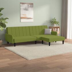 vidaXL Canapea extensibilă 2 locuri, cu taburet, verde deschis catifea (3080723) Canapea
