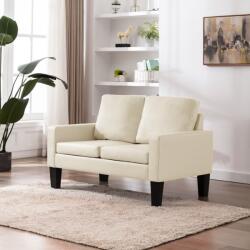 vidaXL Canapea cu 2 locuri, crem, piele ecologică (288757) Canapea