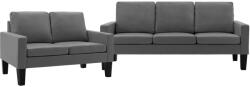 vidaXL Set canapea, 2 piese, gri, piele ecologică (3056677) Canapea