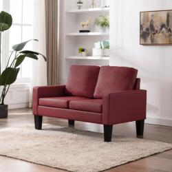 vidaXL Canapea cu 2 locuri, roșu vin, piele ecologică (288755) Canapea