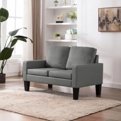 vidaXL Canapea cu 2 locuri, gri, piele ecologică (288753) Canapea