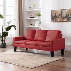 vidaXL Canapea cu 3 locuri, roșu, piele ecologică (288764) Canapea