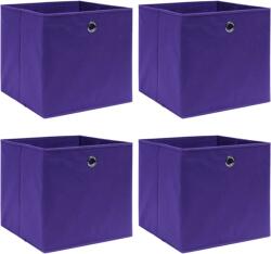 vidaXL Cutii de depozitare, 4 buc. , violet, 32x32x32 cm, textil (288353)
