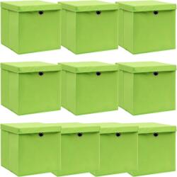 vidaXL Cutii depozitare cu capace 10 buc. verde, 32x32x32 cm, textil (288372)