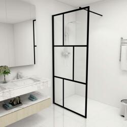 vidaXL fekete zuhanyfal edzett üveggel 90 x 195 cm (149153) - vidaxl