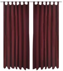 VidaXL Draperie micro-satin cu bride 140 x 225 cm, bordo, 2 buc (130363) - izocor