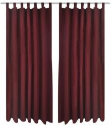 VidaXL Draperie micro-satin cu bride 140 x 225 cm, bordo, 2 buc (130363)