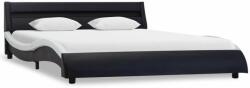  Cadru de pat cu LED, negru & alb, 160 x 200 cm, piele ecologică (285688)