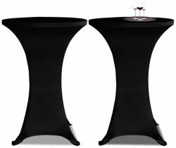 VidaXL Faţă de masă pentru mese înalte Ø 80 cm Negru Elasticizată 2 buc (241206)